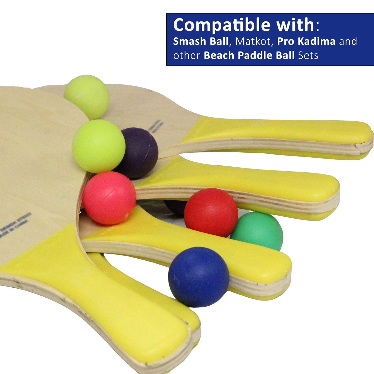 W4W Beach Paddle Ball replacement balls – Extra Balls for Pro Kadima & Smashball Racket (Set of 7 Balls) - Ages 15+ - W4W Products 