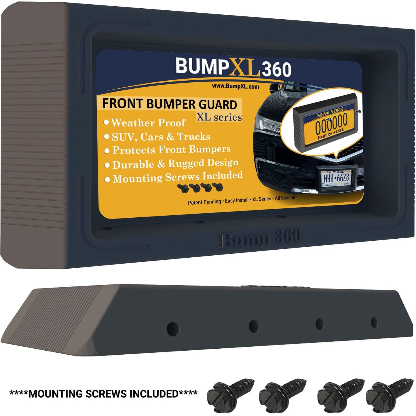 #original_alt_text# - BUMP-XL-360 Front Bumper Guard & License Plate Protector - W4W Products 